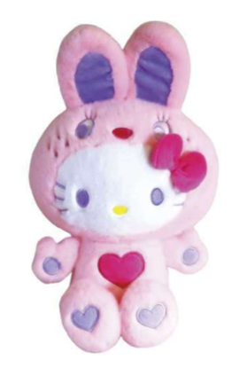 SANRIO ORIGINAL HELLO KITTY 11 IN PINK COLORFUL BUNNY PLUSH