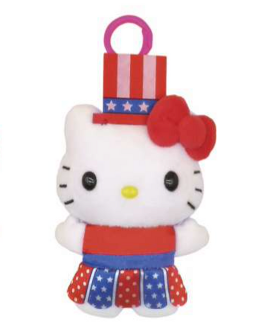 SANRIO HELLO KITTY MASCOT CLIP ON AMERICAN FLAT