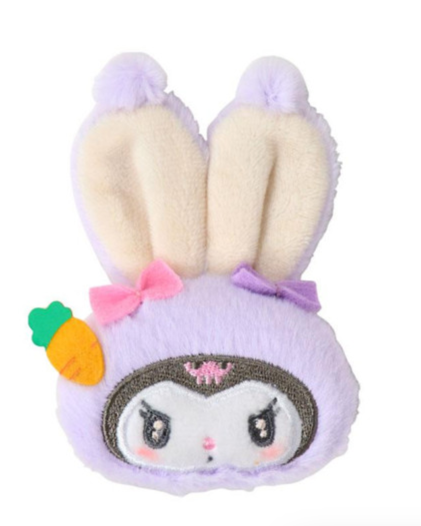 SANRIO ORIGINAL KUROMI PUFFY EAR RABBIT PUPPY EYES ORIGINAL BIG MASCOT HAIR CLIP