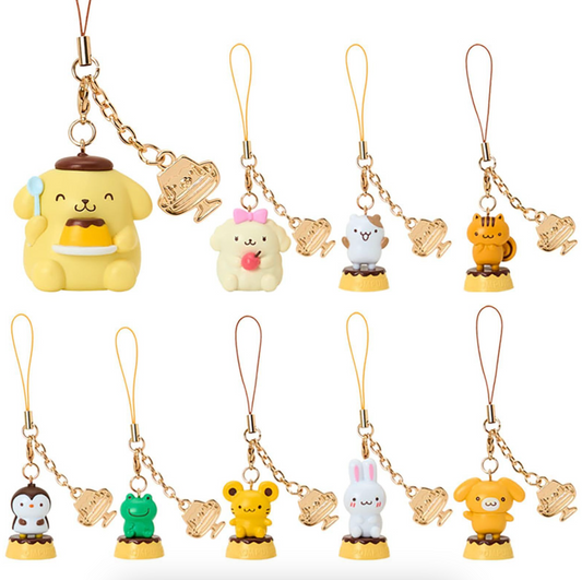 SANRIO ORIGINAL POMPOMPURIN 30TH ANNIVERSARY STRAP BLIND BOX (PUDDING FOR FULLNESS AND HAPPINESS)