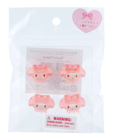 SANRIO JAPAN ORIGINAL MY MELODY MINI HAIR CLIP SET OF 4