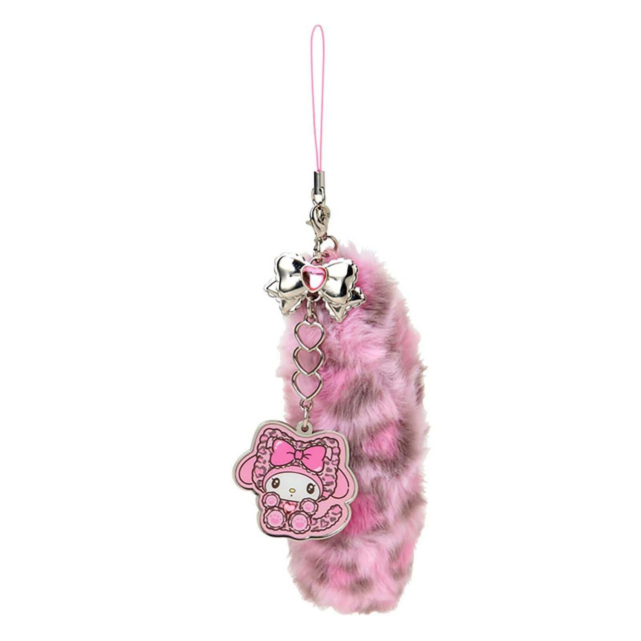 SANRIO ORIGINAL MY MELODY DANGLING TAIL MASCOT STRAP LEOPARD GAL CAT PINK