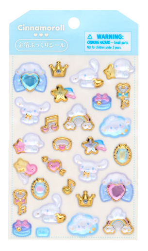 SANRIO ORIGINAL CINNAMOROLL GOLD FOIL PUFFY STICKERS