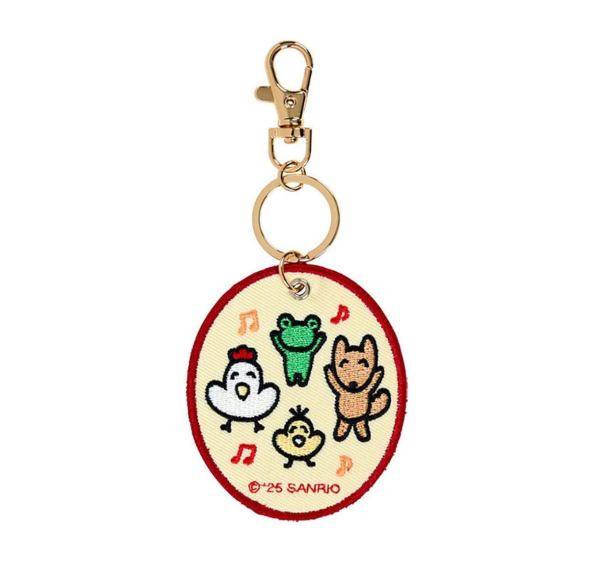 SANRIO MINNA NO TABO EMBROIDERED PATCH KEYCHAIN