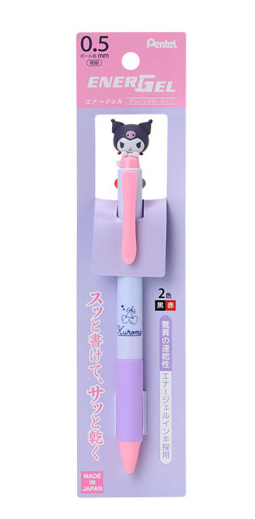 SANRIO ORIGINAL KUROMI MASCOT ENERGEL 2 COLOR MULTI GEL PEN