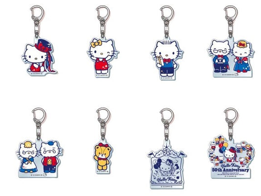 SANRIO ORIGINAL HELLO KITTY 50TH ANNIVERSARY ACRYLIC KEY CHAIN BLIND BOX