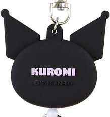 SANRIO JAPAN ORIGINAL KUROMI AUTO RETRACT REEL KEYCHAIN FACE