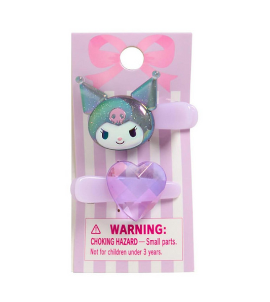 SANRIO ORIGINAL KUROMI KIDS MINI HAIR CLIP SET