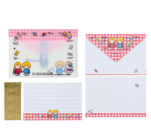 SANRIO ORIGINAL PATTY & JIMMY LETTER SET WITH CASE (COUPLE LOOKBOOK)