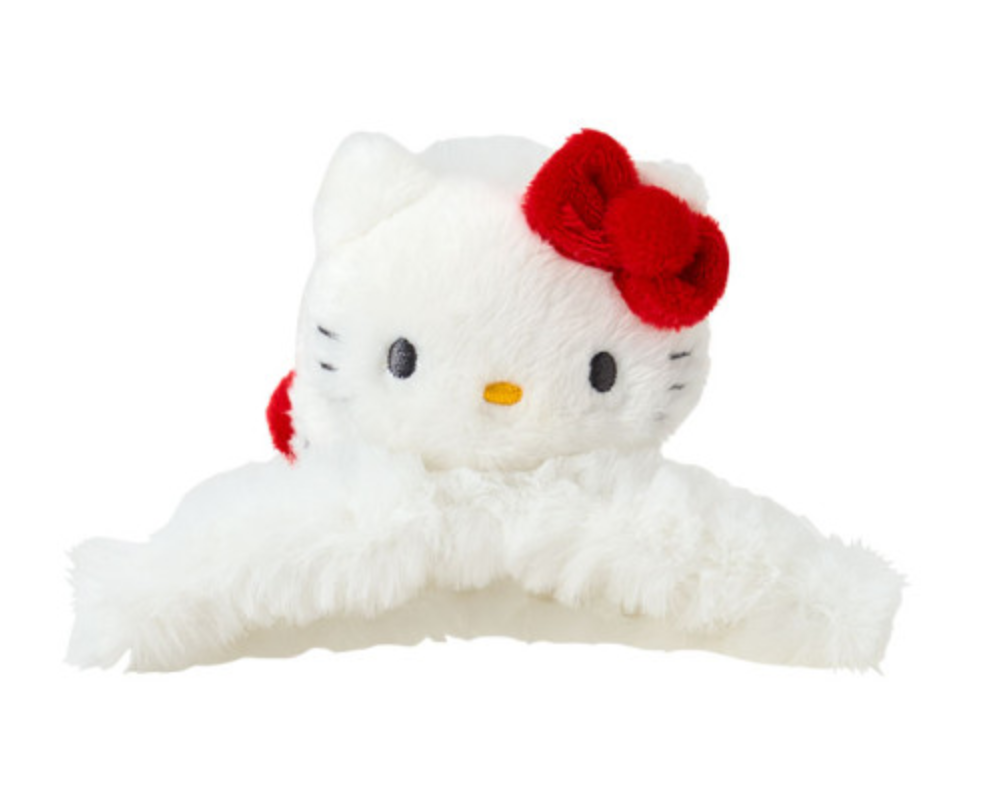 SANRIO ORIGINAL HELLO KITTY MASCOT HAIR CLAW CLIP FLUFFY FACE