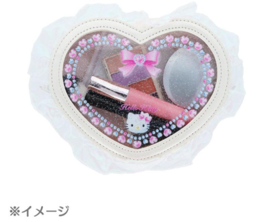SANRIO ORIGINAL HELLO KITTY Y2K BALLET CORE HEART-SHAPED CLEAR POUCH