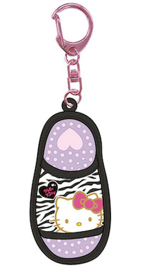 SANRIO ORIGINAL HELLO KITTY MINI SANDAL KEYCHAIN GOGO GAL LEOPARD BLACK
