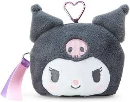 SANRIO JAPAN ORIGINAL KUROMI FACE SHAPED POUCH WITH WINDOW