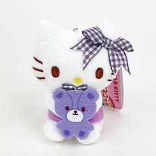 SANRIO JAPAN ORIGINAL HELLO KITTY FAVORITE COLOR BEAR MASCOT CHARM / PLUSH PURPLE