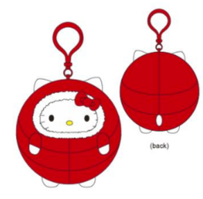 SANRIO HELLO KITTY MASCOT CLIP ON / PLUSH HOODED PUFFER JACKET