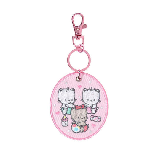 SANRIO NYA NI NYU NYE NYON EMBROIDERED PATCH KEYCHAIN