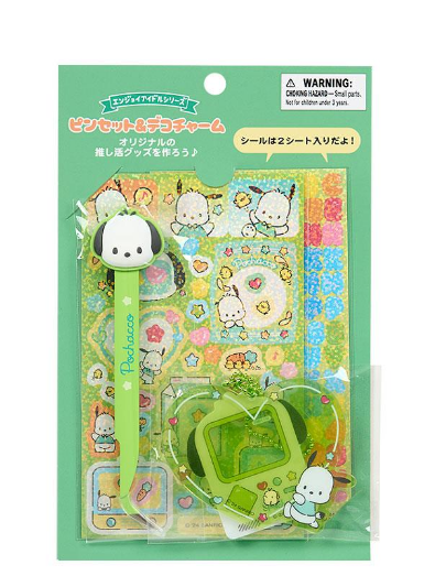 SANRIO ORIGINAL POCHACCO TWEEZER & DECO CHARMS & STICKER ENJOY IDOL