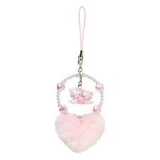 SANRIO ORIGINAL CHARMMY KITTY HEISEI BORN CHARACTER FLUFFY HEART CELL PHONE STRAP