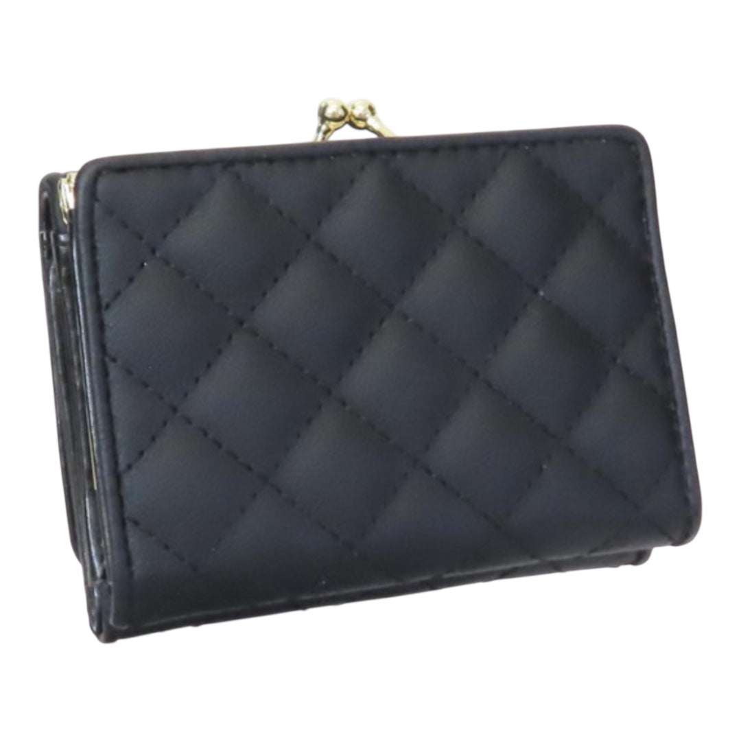 SANRIO HELLO KITTY QUILTED TRIFOLD WALLET (BLACK)