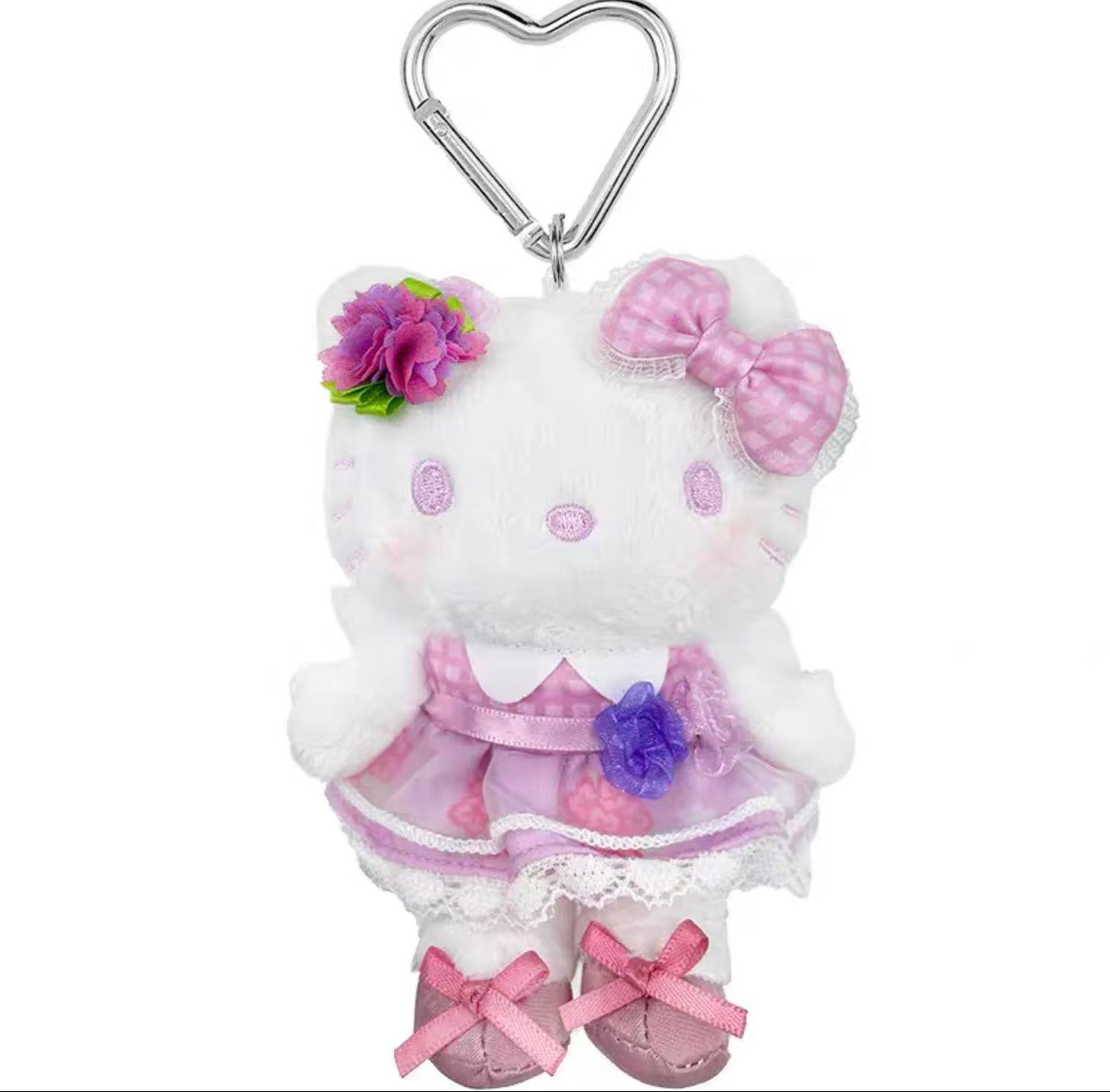 SANRIO ORIGINAL HELLO KITTY MASCOT CHARM / PLUSH DARK PINK FLOWER DRESS