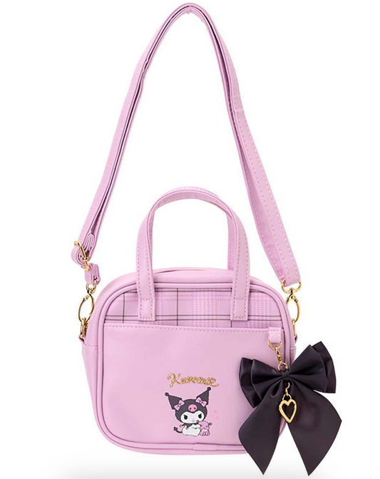 SANRIO ORIGINAL KUROMI KIDS SHOULDER CROSSBODY BAG IVORY BIG RIBBON