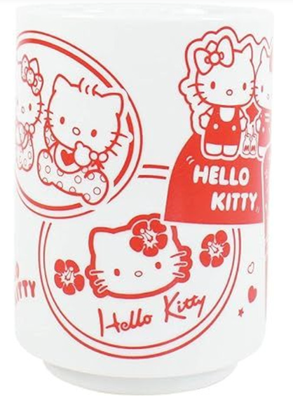 SANRIO JAPAN ORIGINAL HELLO KITTY FURTURE TRAVELING WITH KITTY JAPANESE STYLE TEA CUP