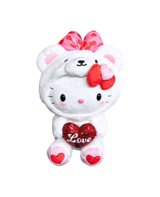 SANRIO HELLO KITTY 15 IN PLUSH HEART BEAR WHITE