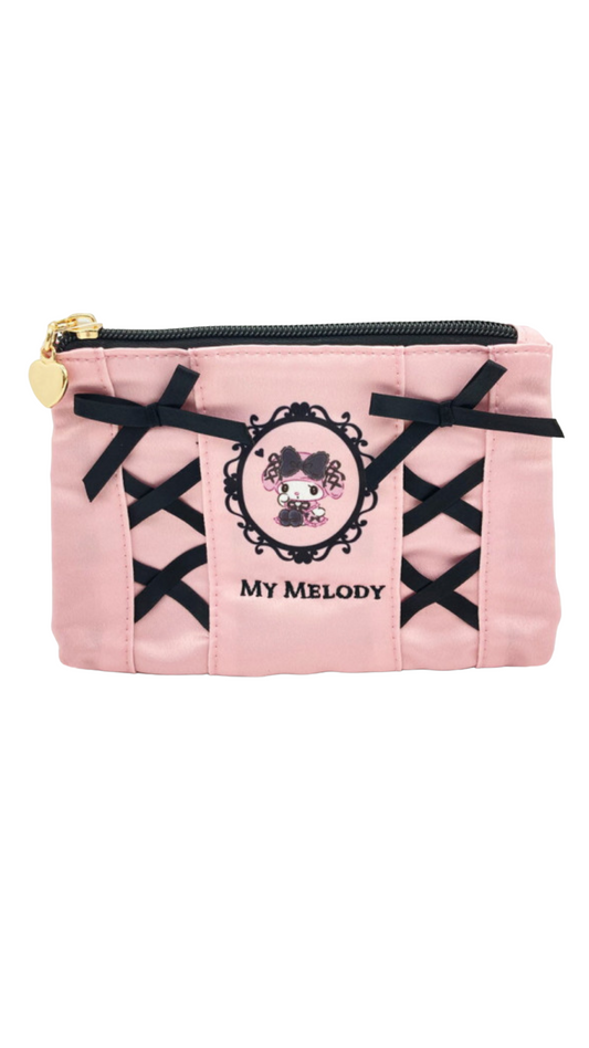 SANRIO JAPAN ORIGINAL MY MELODY FLAT POUCH MOONLIT MELOKURO MIDNIGHT PINK