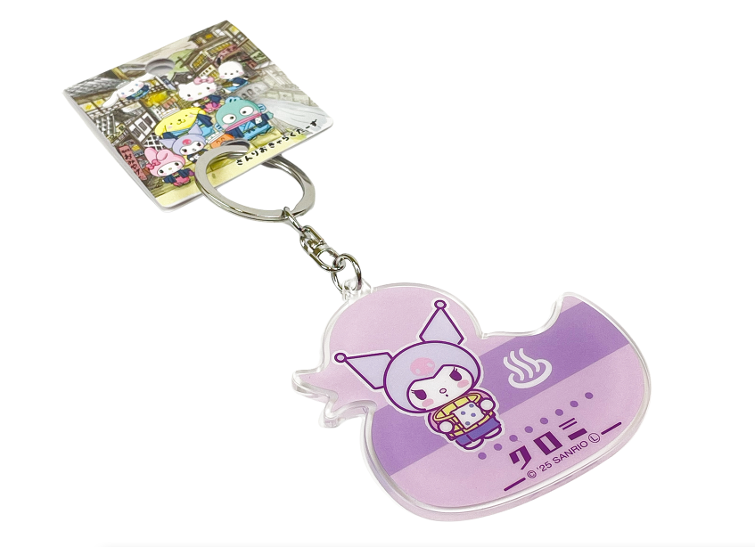 SANRIO ORIGINAL KUROMI HOT SPRINGS DUCK ACRYLIC KEYCHAIN