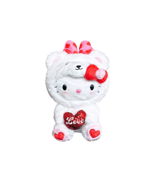 SANRIO HELLO KITTY 8 IN PLUSH HEART BEAR WHITE