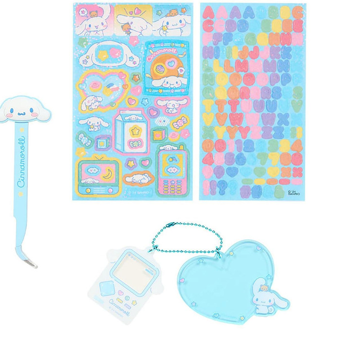 SANRIO ORIGINAL CINNAMOROLL TWEEZER & DECO CHARMS & STICKER ENJOY IDOL