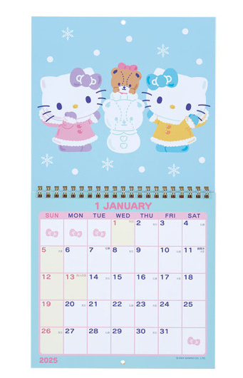 SANRIO JAPAN ORIGINAL HELLO KITTY 2025 WALL CALENDAR CALENDAR M