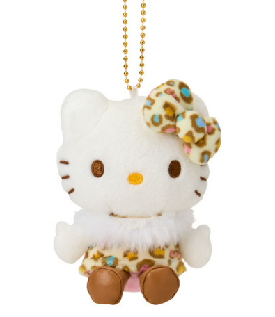 SANRIO ORIGINAL HELLO KITTY MASCOT CHARM / PLUSH LEOPARD COLLECTION WHITE 2025