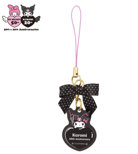 SANRIO ORIGINAL KUROMI 20TH ANNIVERSARY ACRYLIC STRAP BLACK PINK PARTY