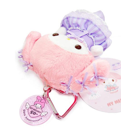 SANRIO ORIGINAL MY MELODY 50TH ANNIVERSARY MASCOT HOLDER (PINK AND PURPLE ROSE)