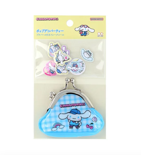 SANRIO ORIGINAL CINNAMOROLL FLAKE STICKERS WITH MINI PURSE