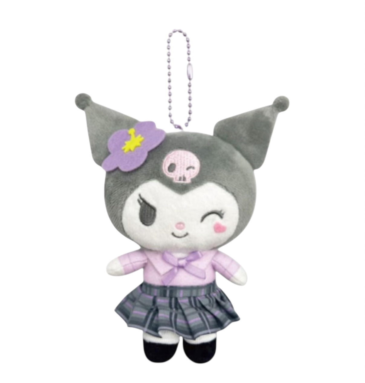 SANRIO KUROMI UNIFORM BALL CHAIN MASCOT POUCH