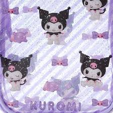 SANRIO JAPAN ORIGINAL KUROMI CLEAR POUCH CLEAR AND PLUMP 3D