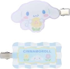 SANRIO JAPAN ORIGINAL CINNAMOROLL BANGS HAIR CLIP SET PASTEL CHECKER