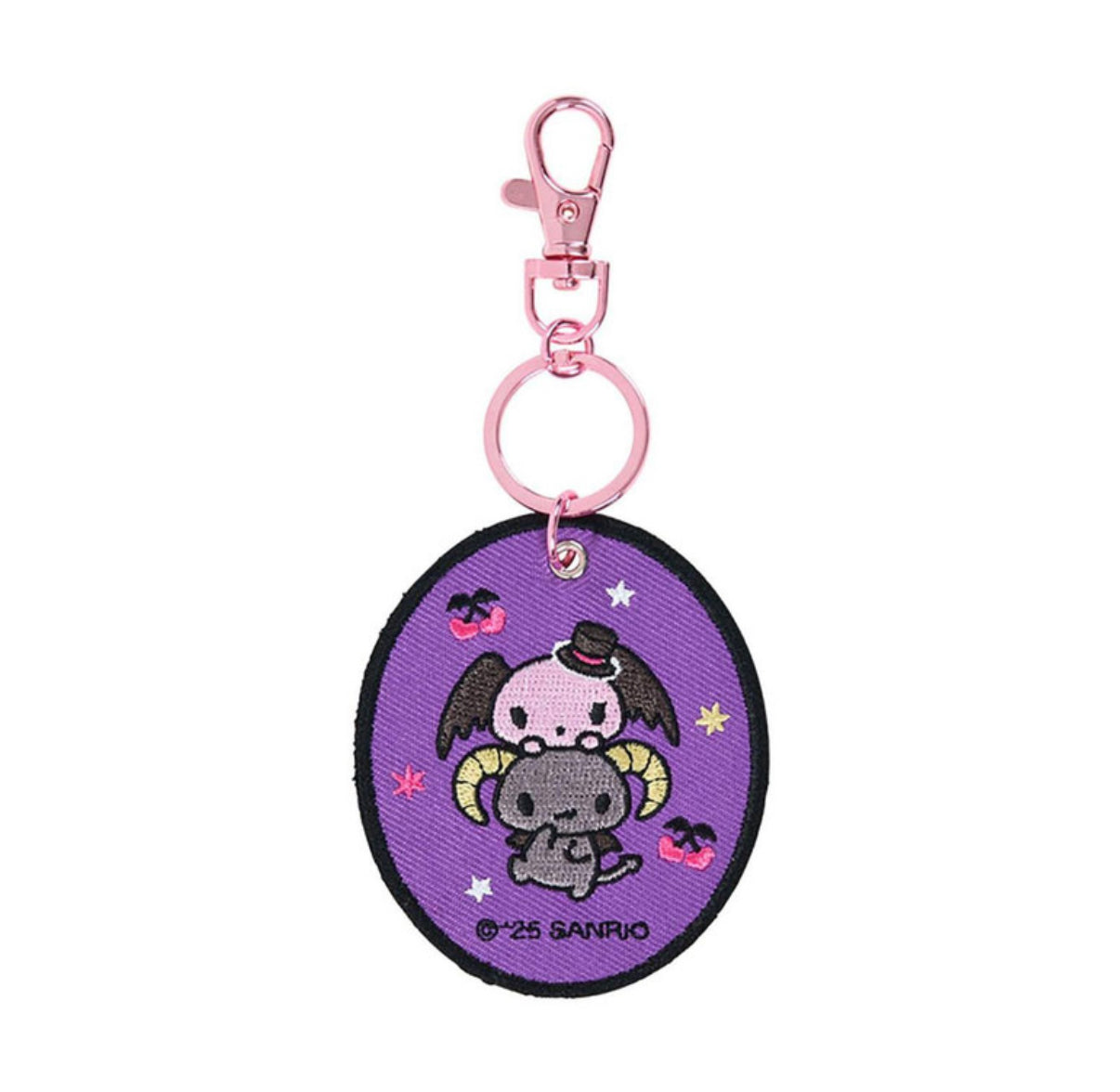 SANRIO LLOROMANNIC EMBROIDERED PATCH KEYCHAIN