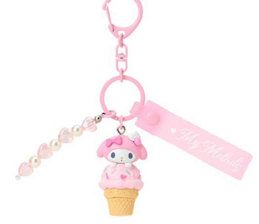 SANRIO ORIGINAL MY MELODY DREAMY ICE CREAM MASCOT BAG CHARM KEYCHAIN