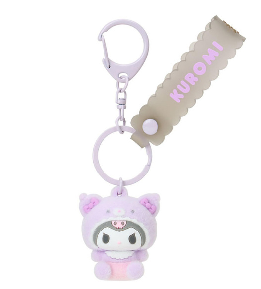 SANRIO ORIGINAL KUROMI 3D FLOCKED KEYCHAIN BEAR