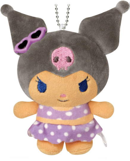SANRIO ORIGINAL KUROMI TAN SWIMSUIT PARTY SUNGLASSES MASCOT HOLDER