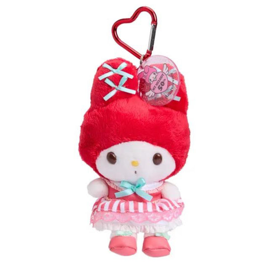 SANRIO ORIGINAL MY MELODY 50TH ANNIVERSARY RED MASCOT HOLDER (RED AND GREEN RIBBON)