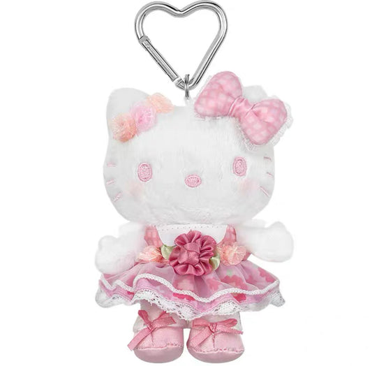 SANRIO ORIGINAL HELLO KITTY MASCOT CHARM / PLUSH PINK FLOWER DRESS