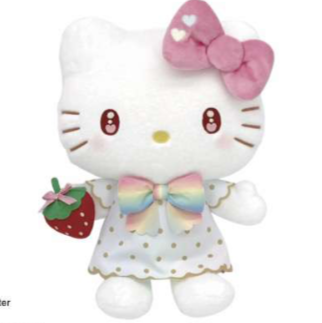 SANRIO HELLO KITTY 11 IN PLUSH STRAWBERRY RAINBOW