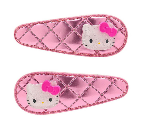 SANRIO ORIGINAL HELLO KITTY HAIR PIN SET METALLIC PINK