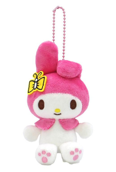 SANRIO ORIGINAL MY MELODY 50TH ANNIVERSARY MASCOT HOLDER- SITTING PINK WITH BUTTERFLY