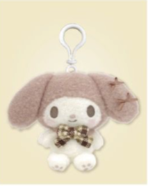 SANRIO MY MELODY MASCOT CLIP MOCHA CHECK PLUSH