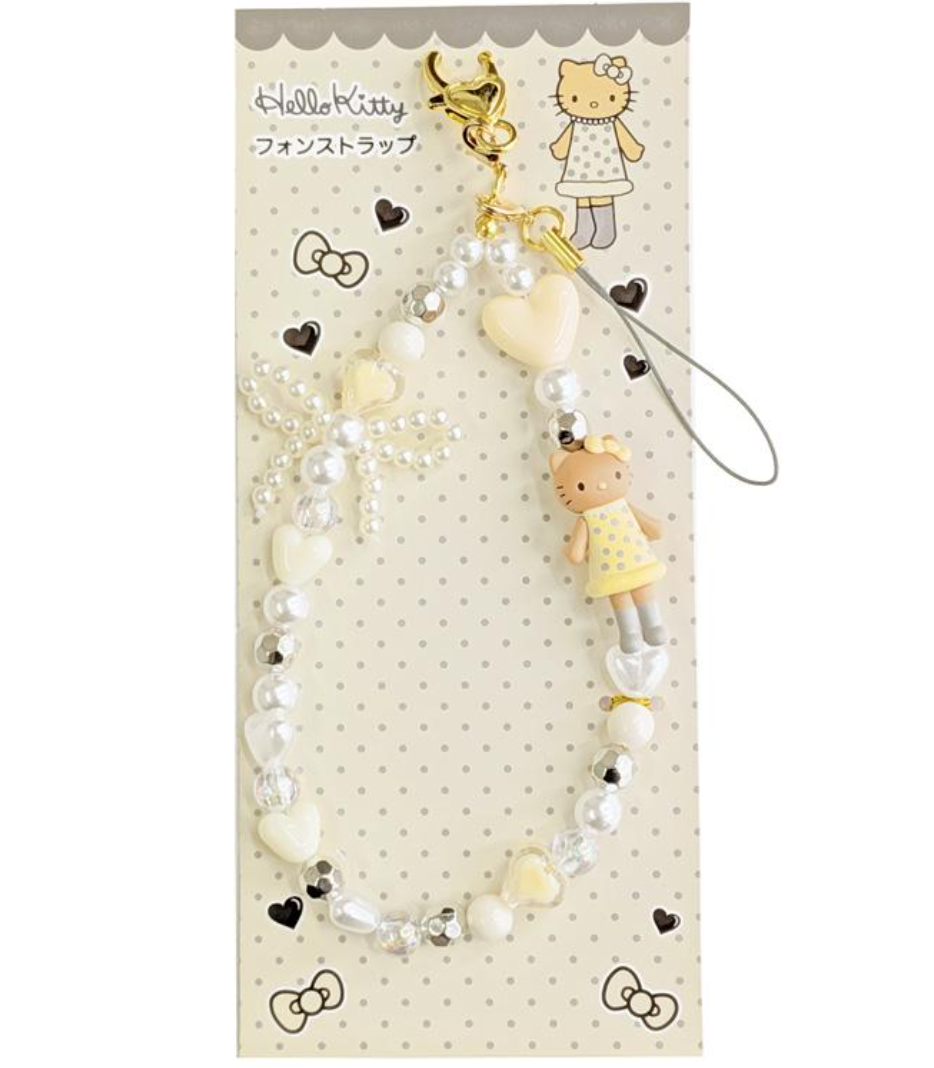 SANRIO ORIGINAL HELLO KITTY PHONE STRAP STYLE UP GRAY